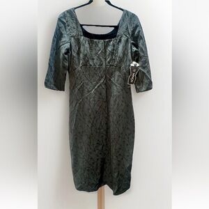 NWT Sônia G Floral Jacquard Midi Dress 8 Made USA Quiet Luxury Y2K Vintage C